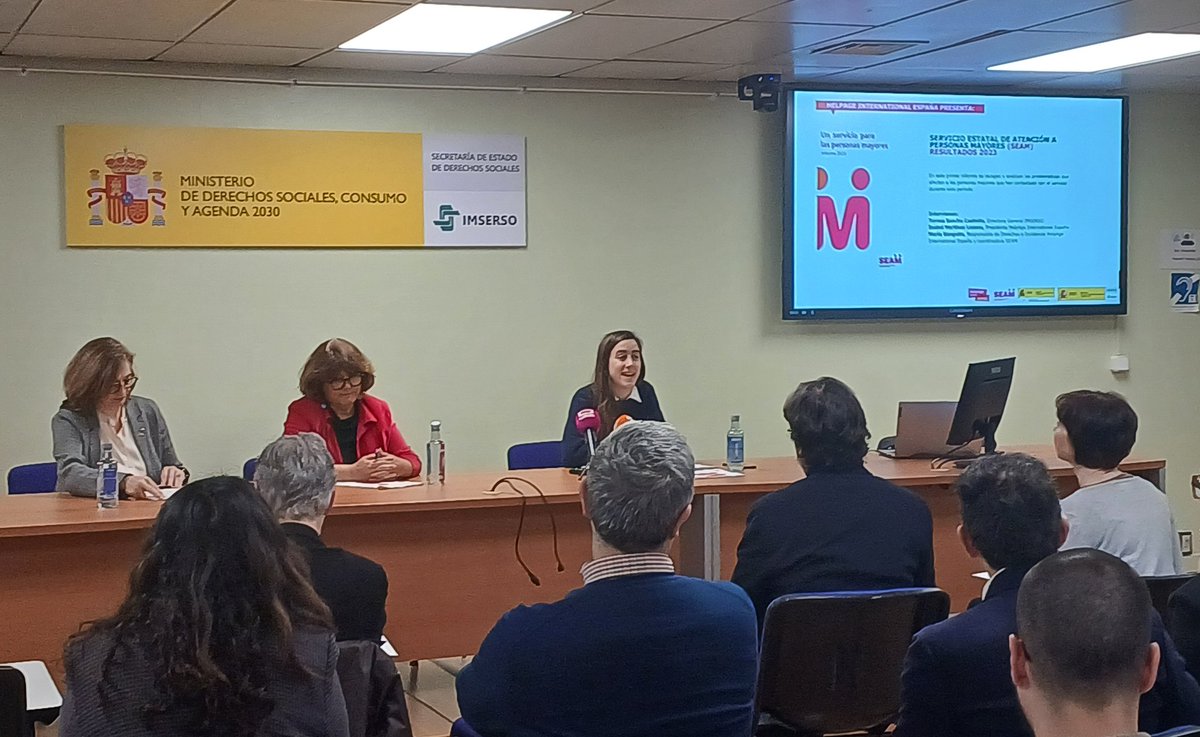 Meli_MartinV's tweet photo. Acompañamos a @HelpAgeEspana en la presentación de los principales resultados #SEAM del ejercicio 2023. 
El informe recoge las necesidades de las #personasmayores que contactan con el Servicio Estatal de Atención a Personas Mayores y motivos de discriminación por razón de edad. https://t.co/bMdXMP7seF