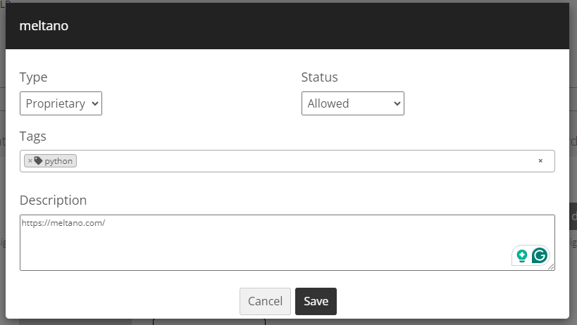 bamboosz's tweet photo. Hi @CASTHighlight a scan of my software resulted in "to be reviewed" status for one of the components (meltano). I attempted to allow it myself with no luck (no reaction on Save). What are my options? https://t.co/cVAVWcjjcj
