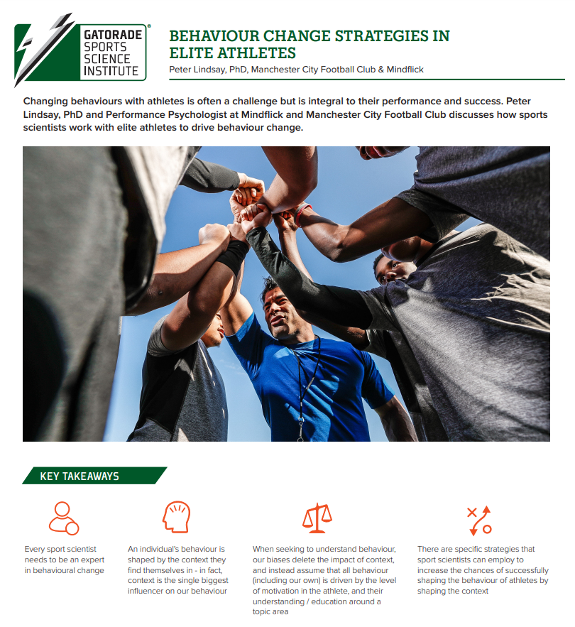 A great #SSE providing principles to promote athlete behaviour change: 1 - Shape the Message 2 – Make it Easy 3 – Trigger the Change Full read here: gssiweb.org/en/sports-scie… @mindflick #GSSI