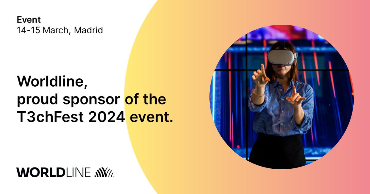 Exciting news! #Worldline is proud to be a sponsor of #T3chFest 2024, a leading technology and science event held in Madrid on March 14th & 15th. Join us for two days at this event: bit.ly/43cJp1i #TechAtWorldline #Innovation #Technology