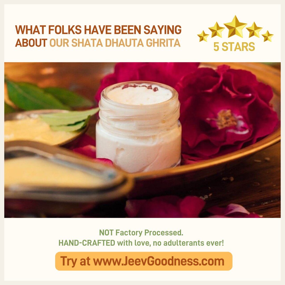 jeevgoodness's tweet photo. Have you tried our Shata Dhauta Ghrita -- a moisturizer and a repair cream with its own fan base? Get it here: https://t.co/NCCPU9KVRj https://t.co/Bz6jSmgRW4