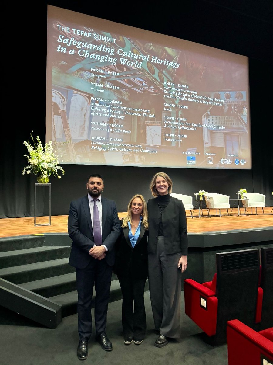 CERorganization's tweet photo. Thank you, @TEFAF #Maastricht, for hosting us at your first-ever Summit dedicated to the cause of safeguarding cultural heritage. It was a pleasure to participate with our close partners Mohammad Fahim Rahimi and Veronica Davila. #CER #TEFAFSummit https://t.co/5KWvZht50G