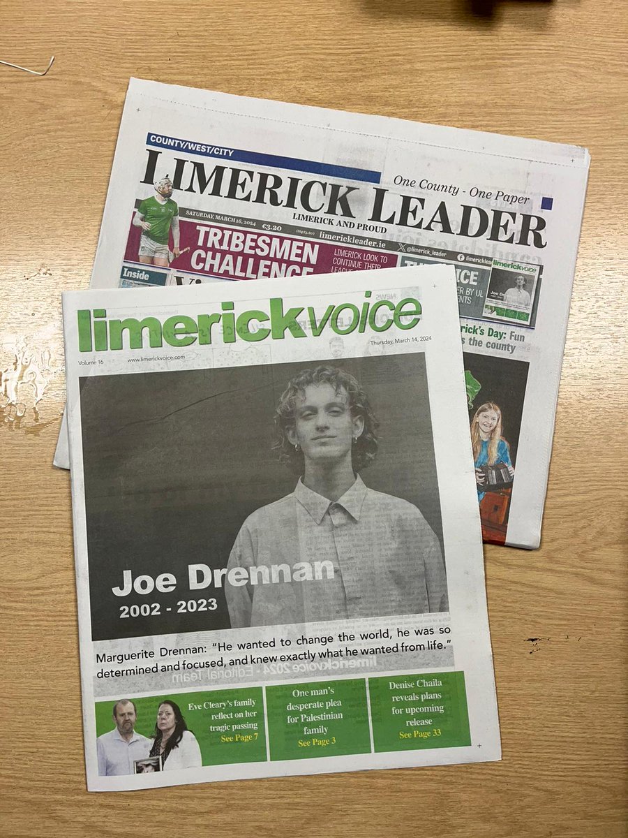 📣OUT NOW📣 This year's @LimerickVoice newspaper is out today! The fantastic 48-page newspaper has been produced by @UL Journalism students and includes news, features, sport and so much more. Get your free copy with this week's Limerick Leader 🗞