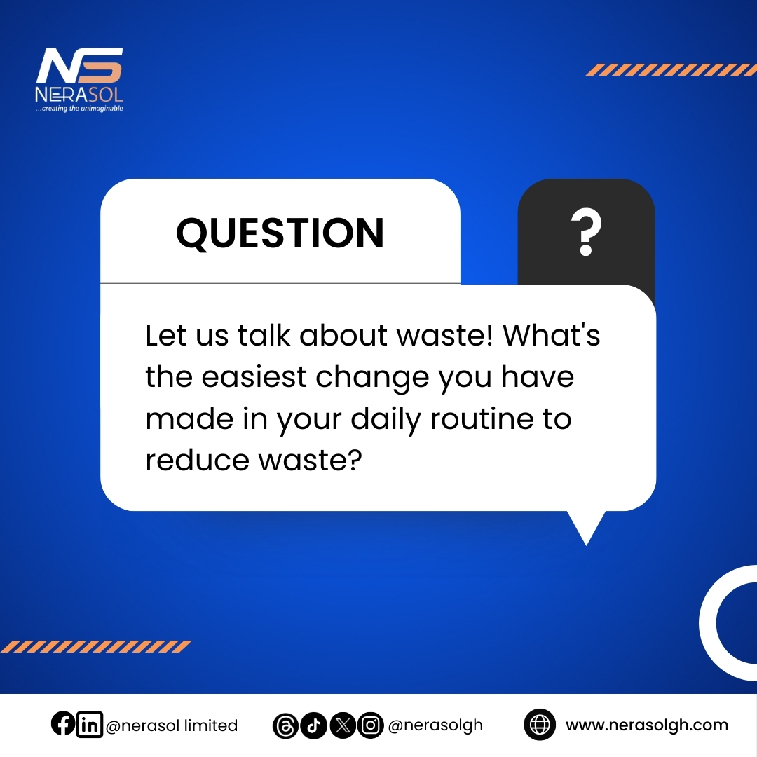 We want to hear from you! How have you streamlined your daily routine to be more waste-conscious? Let's chat! #Sustainability #nerasolgh #Daily #wastech #WasteFreeLiving #QuestionOfTheDay