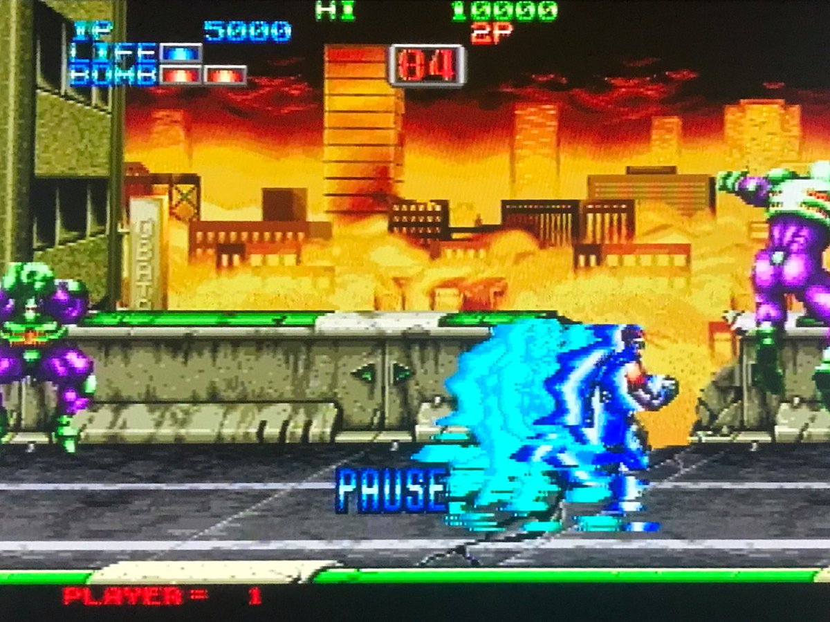 sekiro_51's tweet photo. NEO GEO AES エイトマン🕹Level 易,中,MVS,難…今回は易で🙏CONTINUE 6回迄だし😅
①1-1 Action Stage💥LifeとBomb各3で開始👟
②中ボスPredator?👀Bombは使い切って○ね💣
③1-2高速Scroll🏃♂️💨速い速いよ🤣
④中ボス重装甲車🛡レーザーうざい😓
#ネオジオ #NEOGEO #SNK
#8マン #8man #Eightman https://t.co/laYLc7J26m