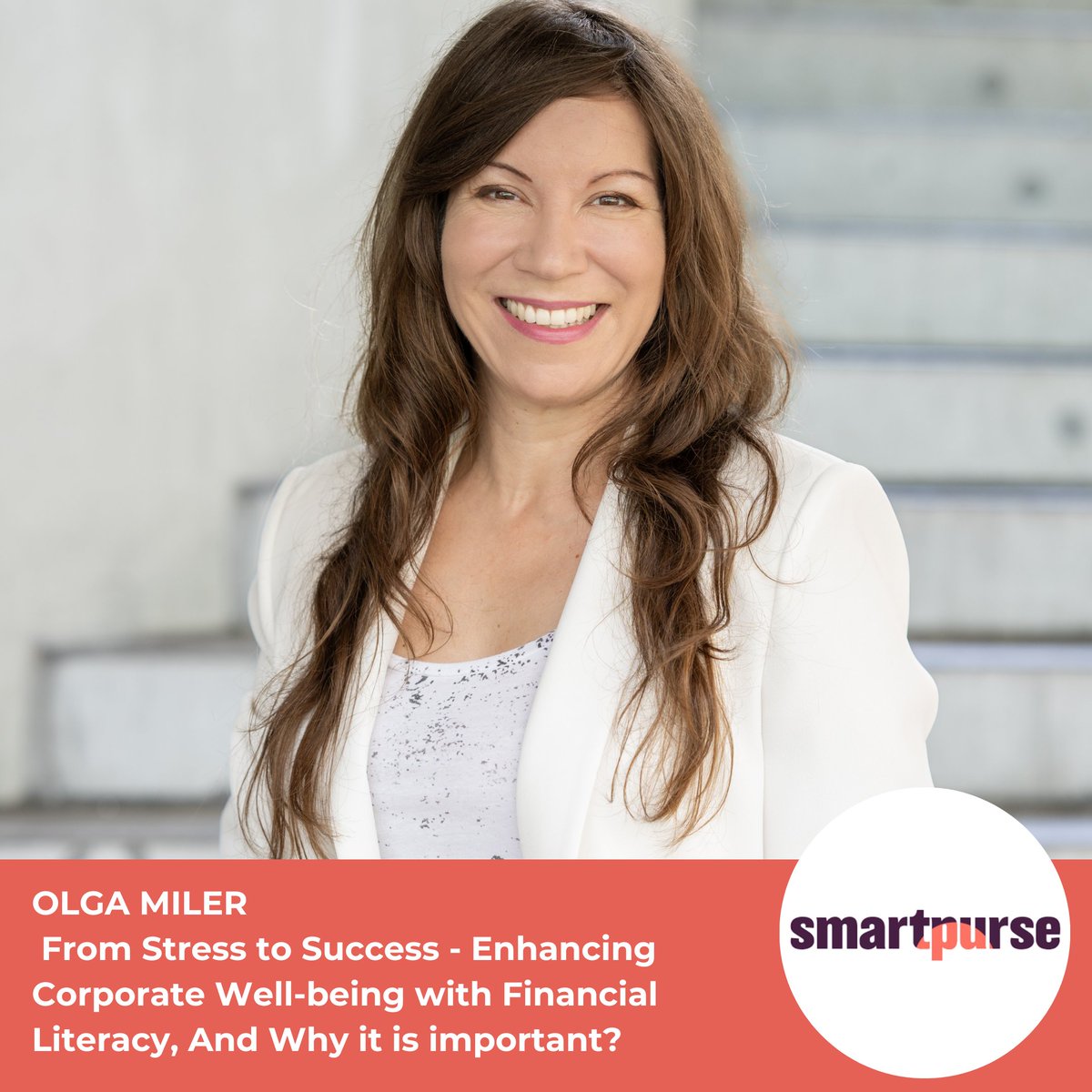 Don't forget to go and see Olga Miler from SmartPurse speak on the Emotional &amp; Financial Wellbeing Theatre at 1:15 today!

🎙️From Stress to Success - Enhancing Corporate Well-being with Financial Literacy, And Why it is important?