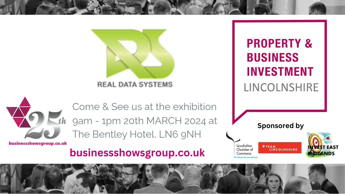 Real Data Systems specialise in automating processes & digital construction workflows within Architecture Engineering Construction (AEC) & more - Meet the team at 20/3 @propertybizshow Lincolnshire #EastMidsHeadsUp, #NetworkingEvents, #Property, #Construction, #Business