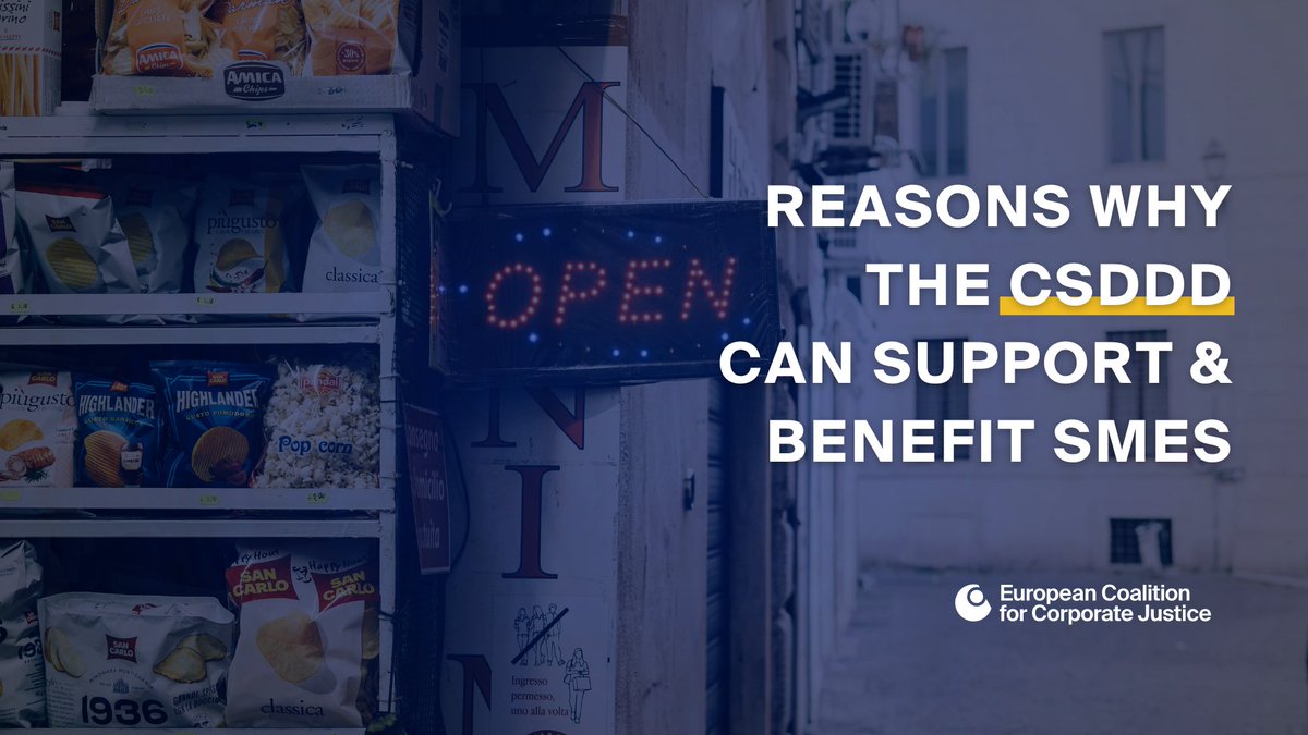 Just2⃣days until the crucial #COREPER vote on the CSDDD, but myths are still derailing the debate. 🇮🇹Italy's hesitancy over the impact on small & medium enterprises (SMEs) overlooks the benefits. 🧵3 reasons why #CSDDD can support & benefit SMEs