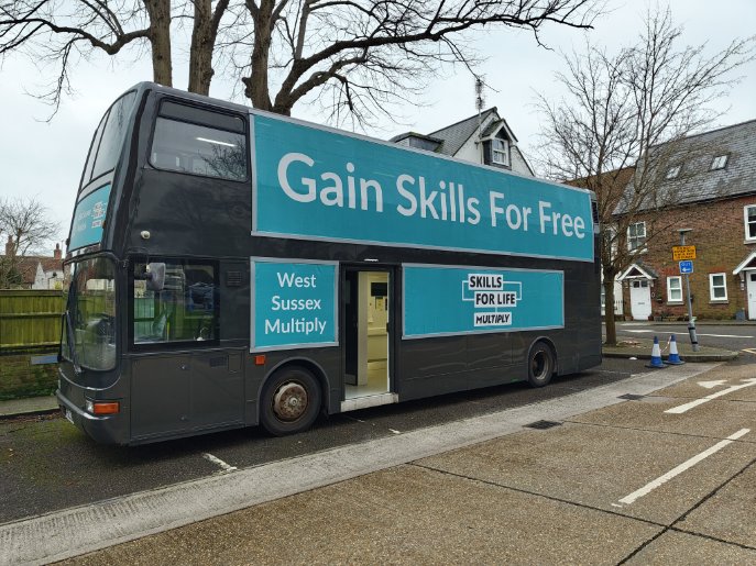 Good morning #chichester!!
We're back in town with the #multiplybus, sharing our exciting #AdultLearning opportunities with @ArunchiCA , so if you're off to the market, make sure you stop by at County Hall!
You could be in for a prize too! 
 #Skills4life #multiply