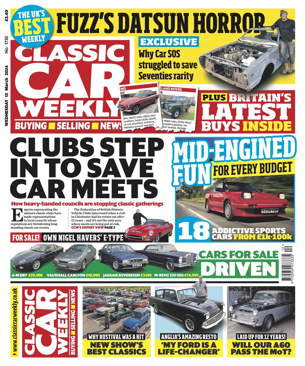 Meets and mid-engined fun are the name of the game in the latest issue of CCW.   Our lead story looks into the clubs who are saving your classic meets. Plus a report from the inaugural @rustivalfest and the team pick their choices for classic mid-engined fun on any budget.