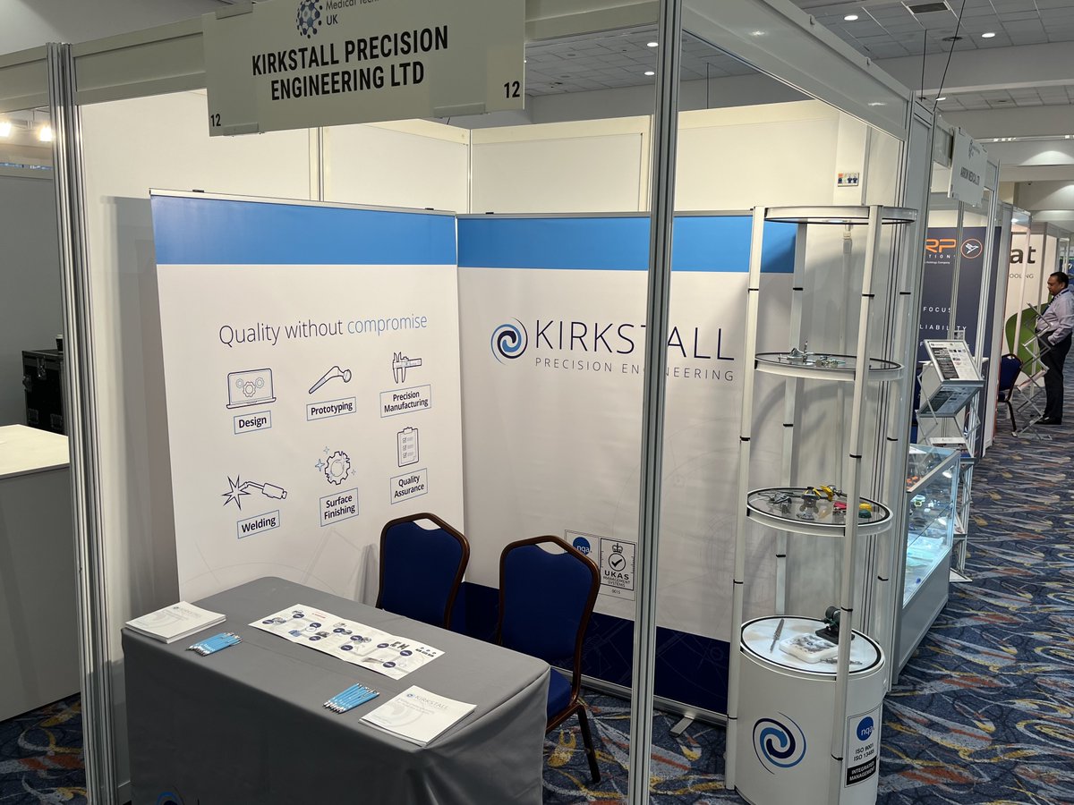 Catch Kirkstall Precision at @MedicalTechUK We're all set up at stand 12, ready to showcase our latest innovations and solutions in medical device manufacturing. Don't miss the chance to explore how we can support your projects with our advanced engineering expertise.