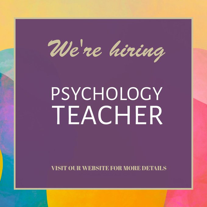 We are looking for a Psychology Teacher to join our friendly and dedicated team. Closing date: 14 April. For more details about the role and how to apply, please visit our website: bit.ly/3ww8VfT #hiring #teacher #Brent