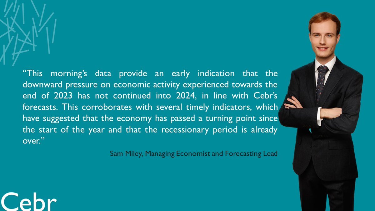 Cebr_uk's tweet image. Commenting on this morning's GDP data, @SamMiley_  said: