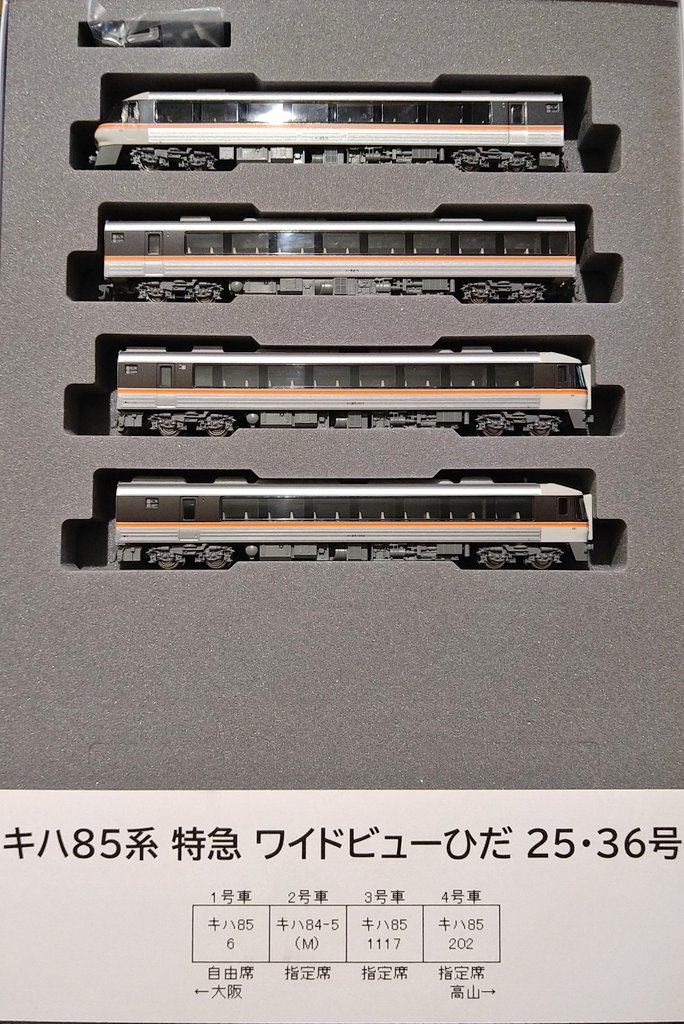 1日1往復 大阪ひだ】 キハ85系 特急ワイドビューひだ 25・36号 4両