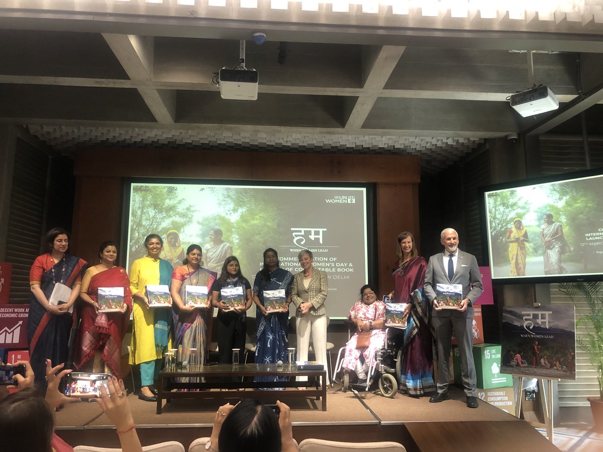 CBGAIndia's tweet photo. We are delighted to be a part! Jannet Farida Jacob (@JacobFarida) from @CBGAIndia participated in the launch of a Coffee Table Book, ‘हम | When Women Lead’ by @unwomenindia. 

#InvestInWomen #WhenWomenLead #genderequality #IWD2024 

@weareraman https://t.co/hsugQ3iwyO
