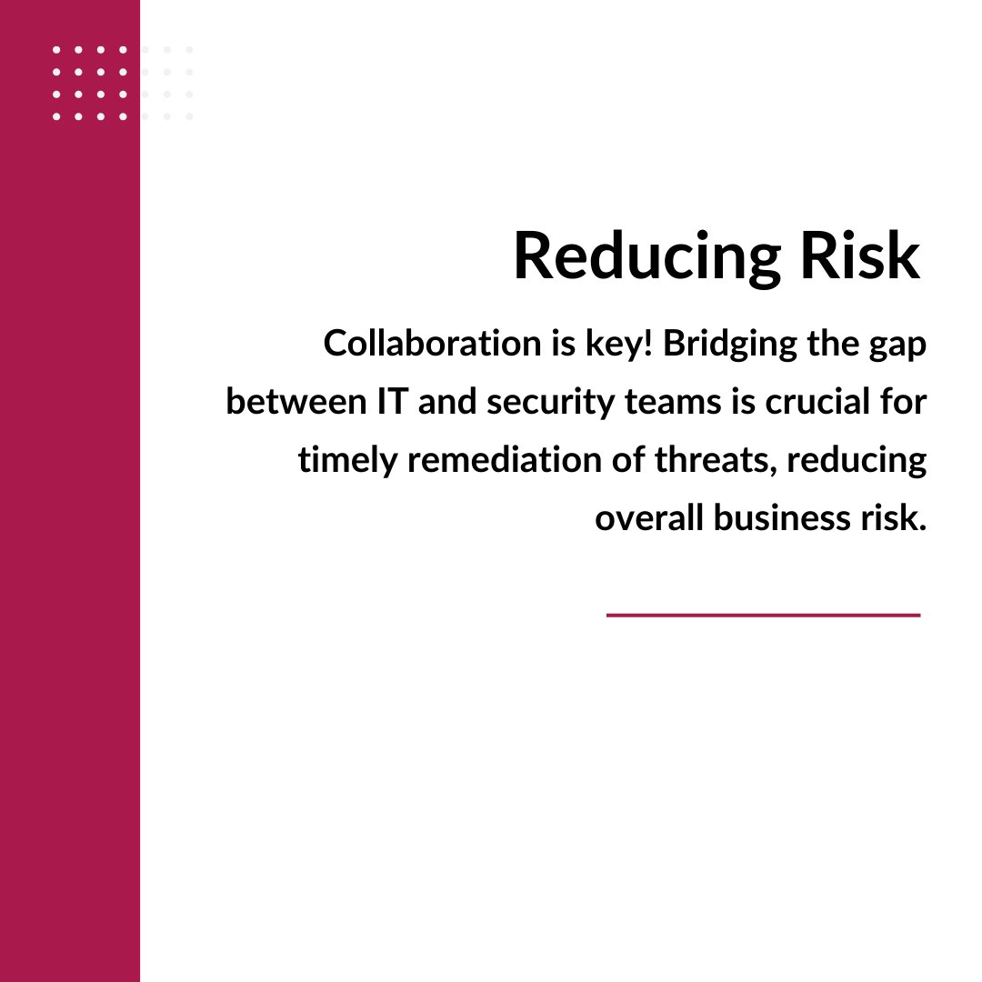 niiconsulting's tweet image. Reducing risk: Collaboration is key! Bridging the gap between IT and security teams is crucial for the timely remediation of threats, reducing overall business risk.

#Teamwork #SecurityCollaboration 

[6/11]