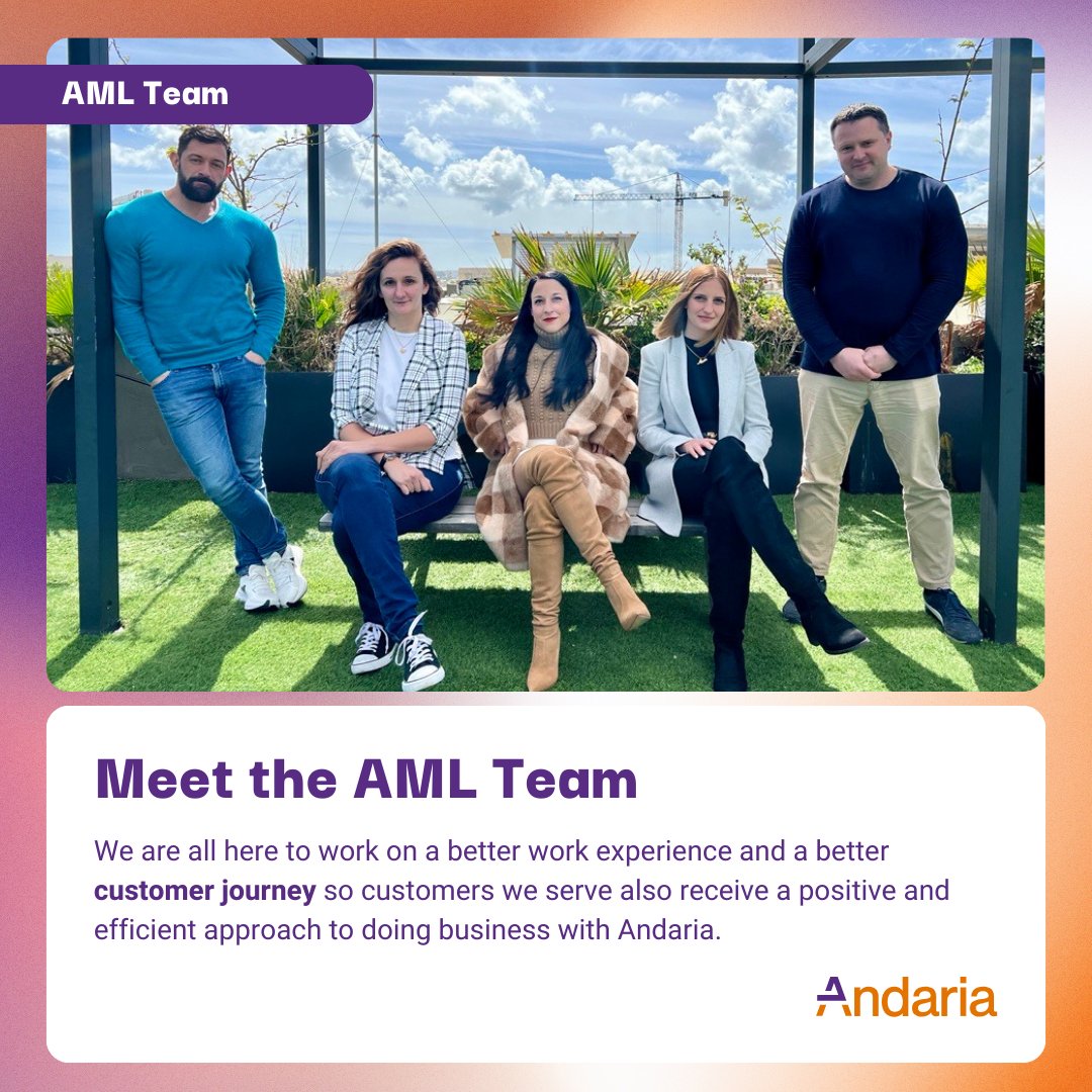 Meet the people in the #AML Team!
Their aim is to protect Andaria in all cases related to #AMLCFT and enhance and prioritize onboarding new clients as they are brought in.
Their expertise and unique strengths are leading Andaria into an awesome future!
#Andarians #AndariaCulture