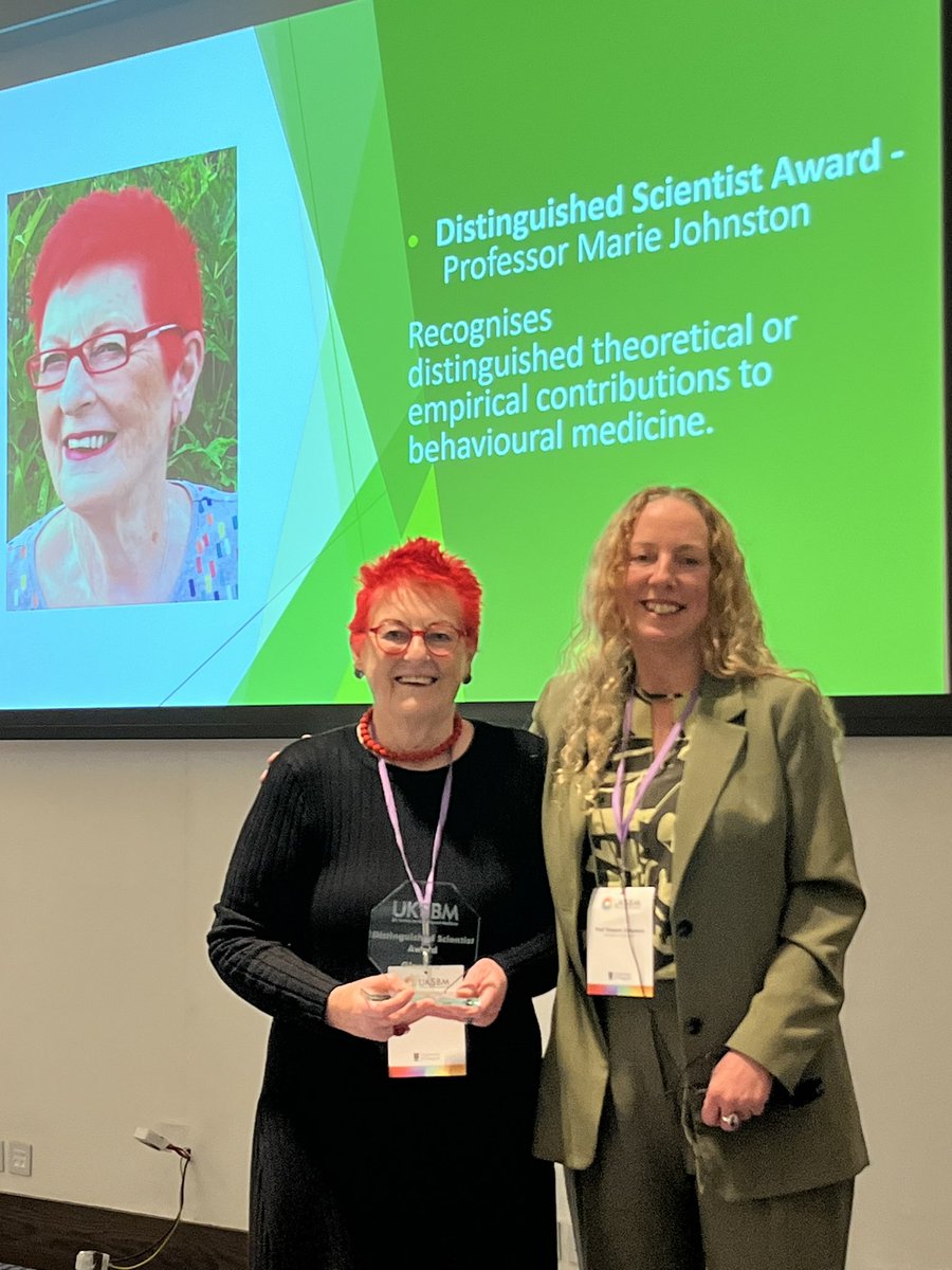 Huge congratulations to @MarieJohnstonx who has received the @UKSBM Distinguished Scientist Award 🎉🎉#UKSBM2024