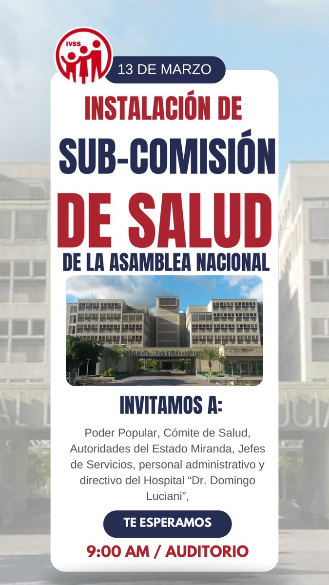 #13marzo Instalación de Subcomisión de Salud de la Asamblea Nacional en el Hospital Dr. Domingo Luciani