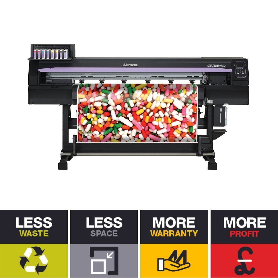 Benefit from an incredible 3 Year Warranty with the Mimaki CJV150-130 solvent printer/cutter for a limited time only. Plus... we'll also help your print waste management with our rebate linked cartridge recycling scheme. All for just £9,995! buff.ly/3wPfccu