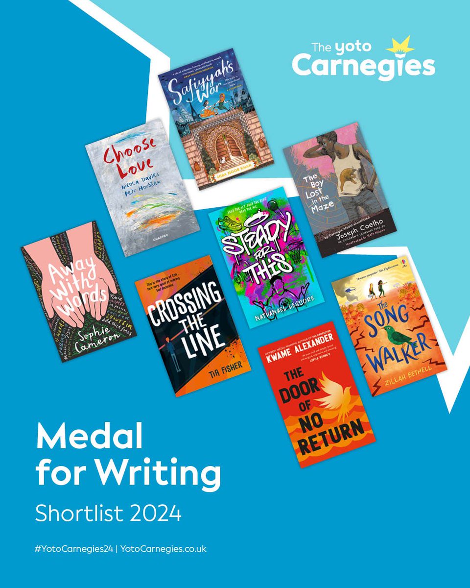 ed_pr's tweet photo. Revealed this morning at #LBF24, we're delighted to share the #YotoCarnegies24 shortlist 🏅  Congratulations to all the brilliant authors and illustrators! 👏  Find out about the shortlisted titles here: https://t.co/EjlIHoFGF7 https://t.co/y1V483pUdu