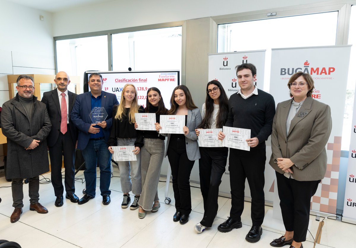 fmapfre's tweet photo. 🏆👏 Ya conocemos los equipos vencedores de las finales #Bugamap 2024. Una fantástica experiencia de la que tod@s hemos aprendido y disfrutado ¡Enhorabuena a l@s ganador@s! 🙌 @UAHes  @uaxuniversidad  @UV_EG  @UICbarcelona https://t.co/Nom1KkAcBd