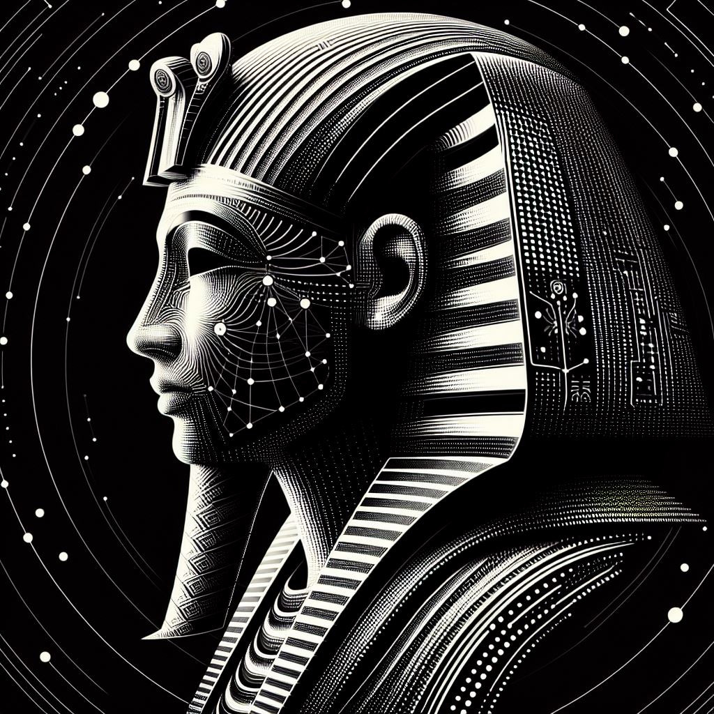 HatemSherbieny's tweet photo. Egyptian king Tutankhamun golden Mask, W&amp;B Scratch board, dotted technique drawing.   Part. 1/2

#ai #AIArt #ArtistOnTwitter #AIArtGallery #AICommunity #DALLE3 #AIDalle #BingAI #AIartSociety  #AIArtistCommunity #aiartist #conceptart #Digitelillustration #digitalart https://t.co/CpMzfWZXBK