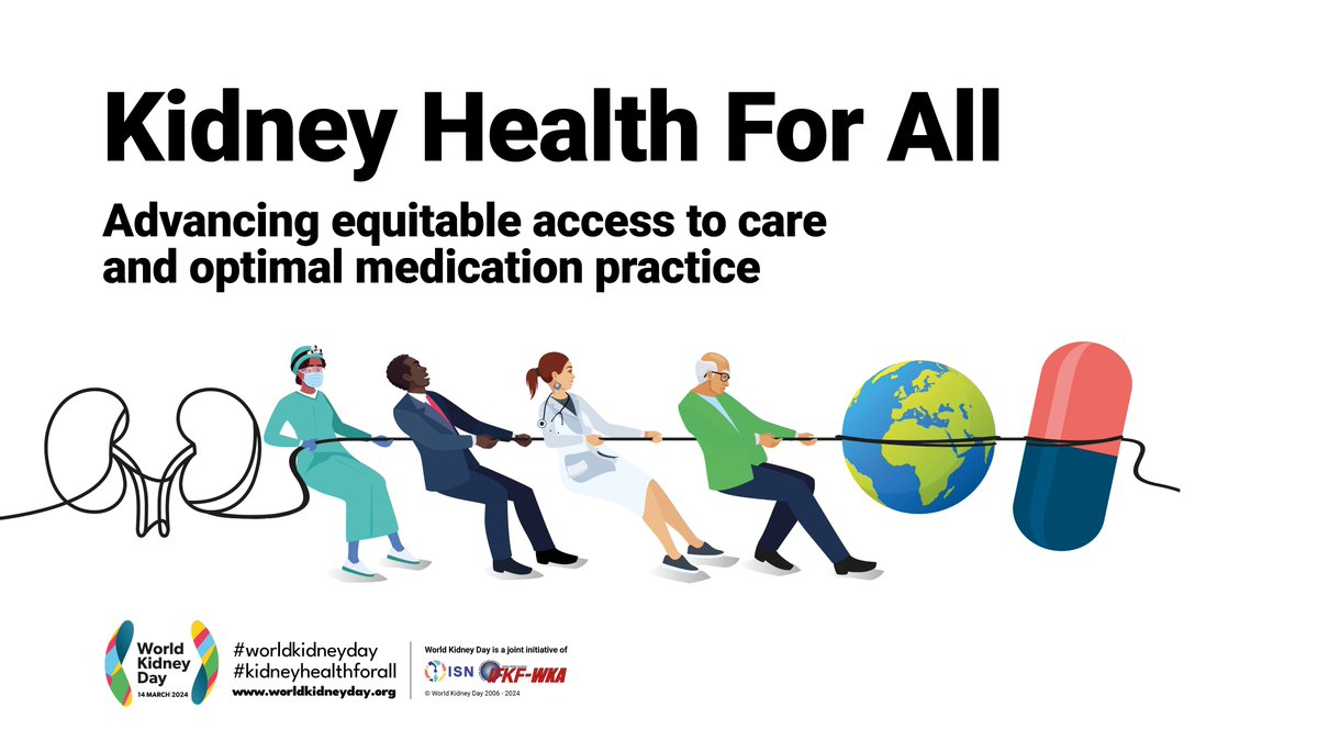 Today is #WorldKidneyDay focusing on Kidney Health For All – Advancing equitable access to care and optimal medication practice. What can we do to better serve people living with kidney disease to improve quality of life and delay CKD progression? @worldkidneyday @IrishKidneyAs