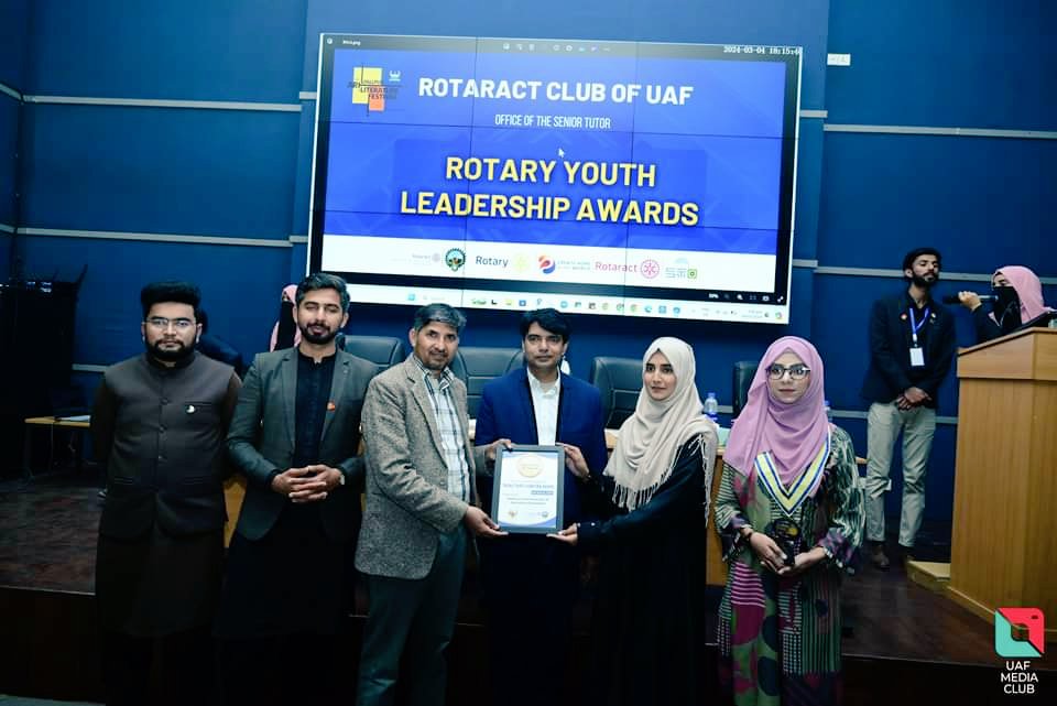 Received Rotary Youth Leadership award 2024 by Rotaract Club of UAF 🔥 #Rotary24 #Rotaract