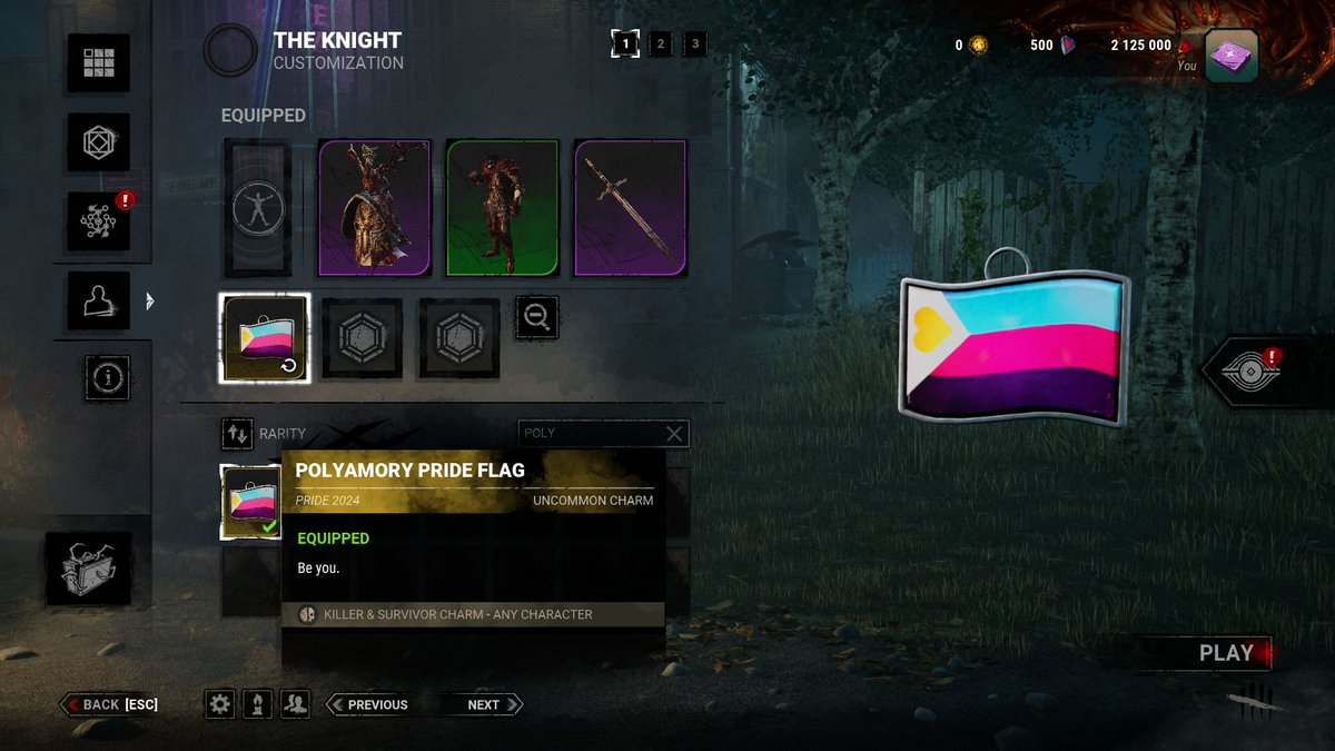 DbdNewsReal's tweet photo. PRIDE 2024 CHARMS IN GAME https://t.co/vyuSZQV4od