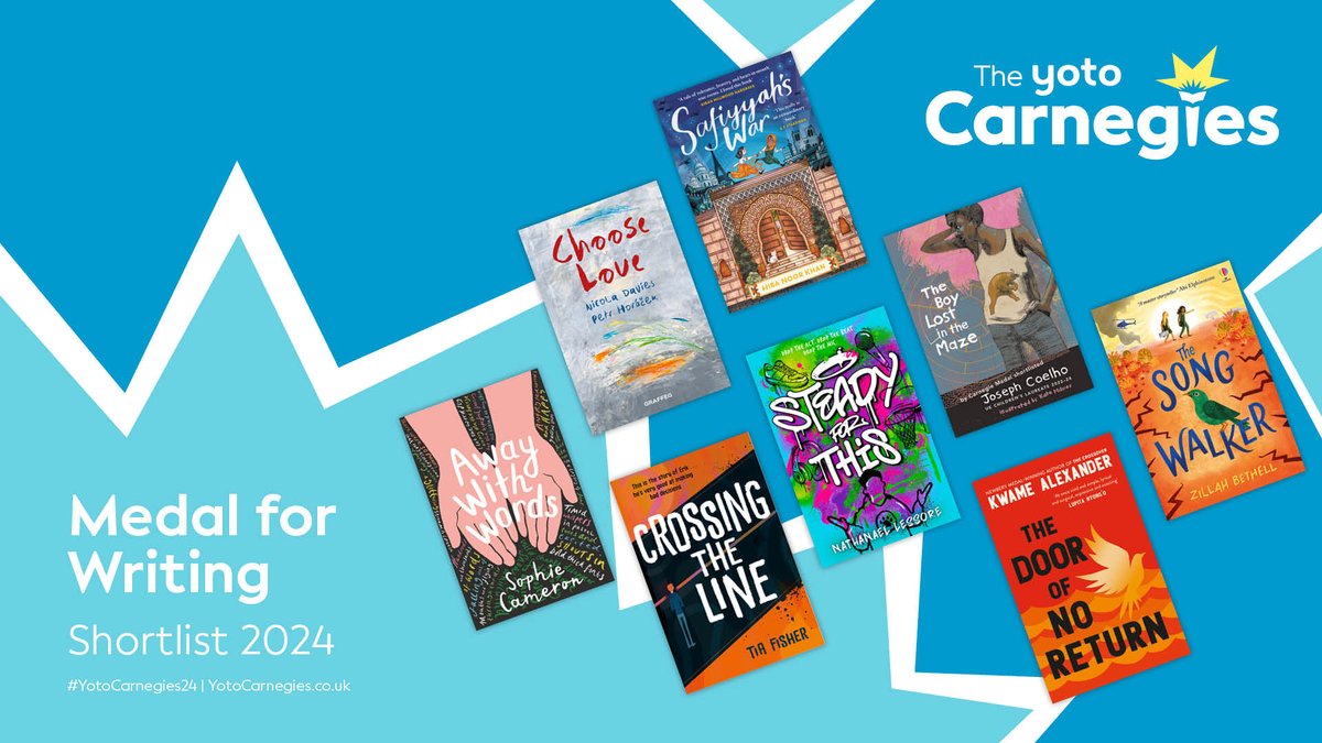 The 2024 Yoto Carnegie Medal for Writing Shortlist is here, showcasing phenomenal authors and putting poetry in the spotlight with three novels written in verse. 🖋️🌟 Congratulations to all of these brilliant storytellers. Explore the shortlisted books: yotocarnegies.co.uk/medals/