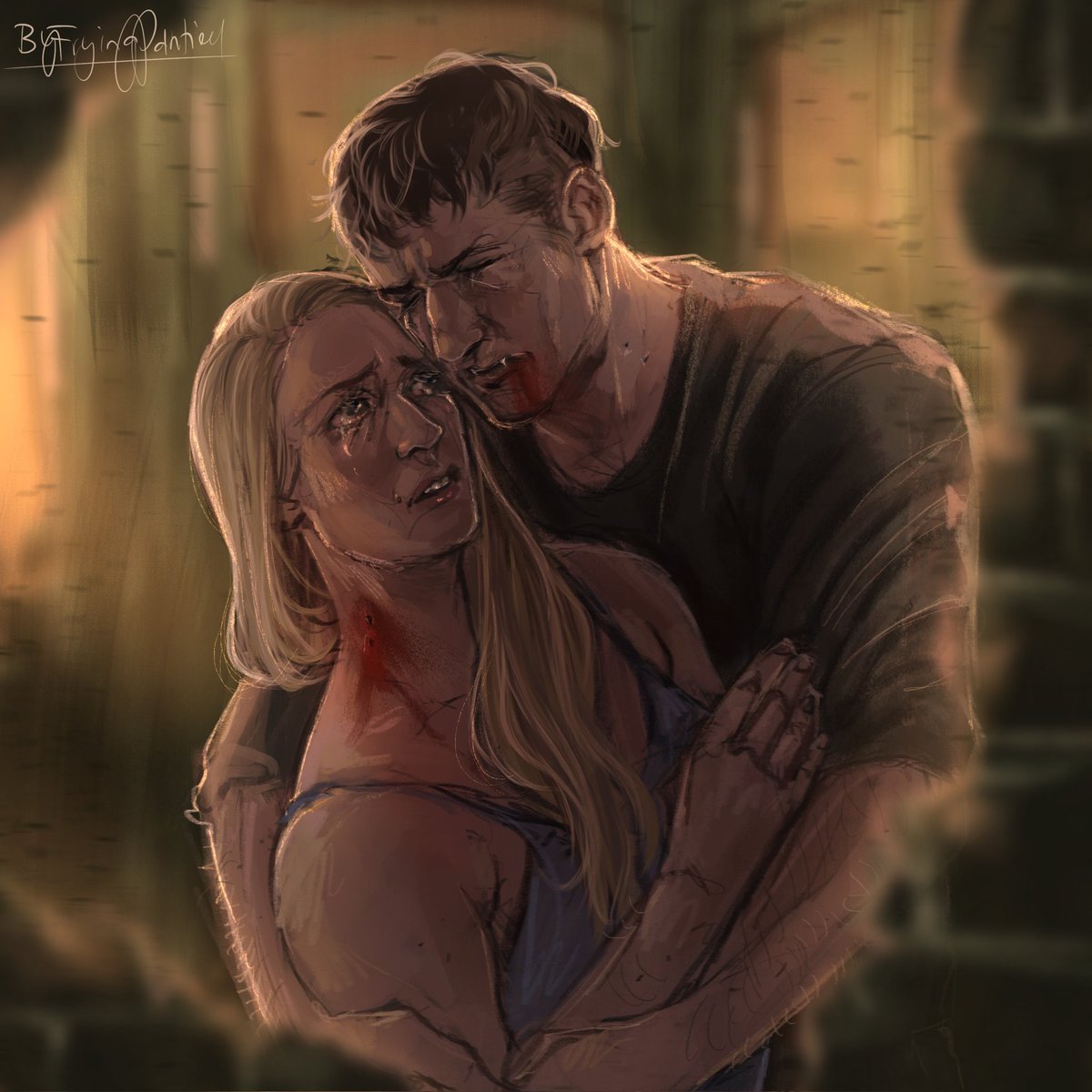 Some Vampire!Frank Castle and Karen Page Clawing my way out of my semi-hiatus as caused by my mental and partly physical(???) health 🤠 I truly can't wait to make life bark at my command! #frankcastle #karenpage #punisher #thepunisher #marvel #art #artist #vampire #digitalart
