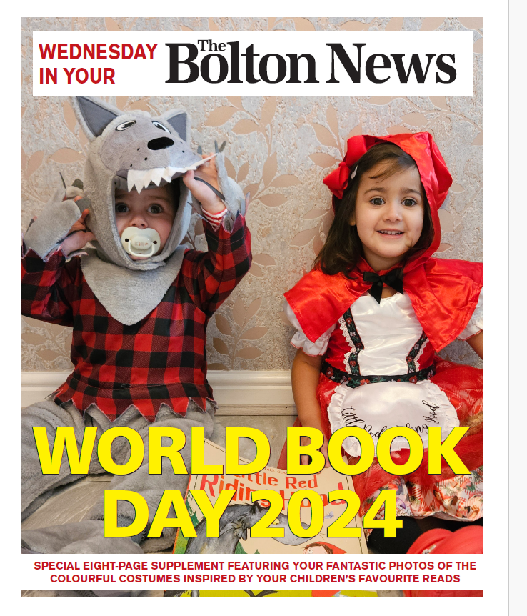 Pick up a copy of The Bolton News today (Wednesday) for a special 8-page World Book Day 2024 supplement, featuring photos of your children and their fantastic costumes!