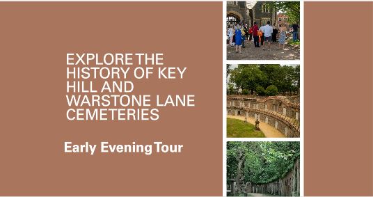 Spaces are still available for our early evening tour Fri 15 March Introduction to the Jewellery Quarter Cemeteries which introduces many of the notable Brummies laid to rest in both Warstone Lane cemetery & neigbouring Key Hill Cemetery. More here: eventbrite.co.uk/e/guided-eveni…