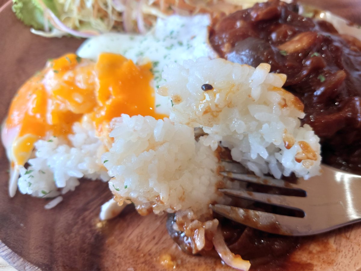 vaizravana1214's tweet image. 直江津ランチ
ロコモコ丼1100円
出来合いのハンバーグは想定通りとしても、ぬるいスープとレンチンした固まりのご飯は無いだろ！
#Coffeenow #上越 #ランチ