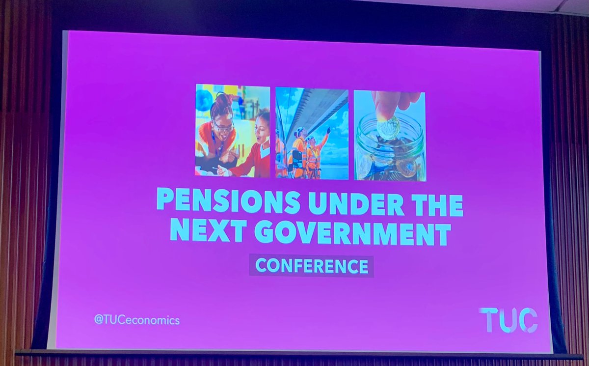 At the Trades Union Congress conference in London on #pensions. The theme of the day is what to expect from pensions under a Labour government. #pensions