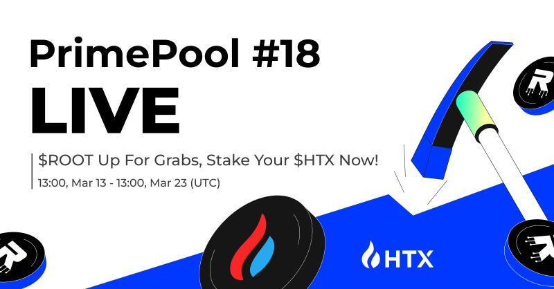 HTX_Global's tweet photo. It's PrimePool Time!

#HTX Prime Pool #18 Goes Live!

🔴 Stake $HTX flexibly
🔵 Share 1,212,570 $ROOT

Join Now 👇