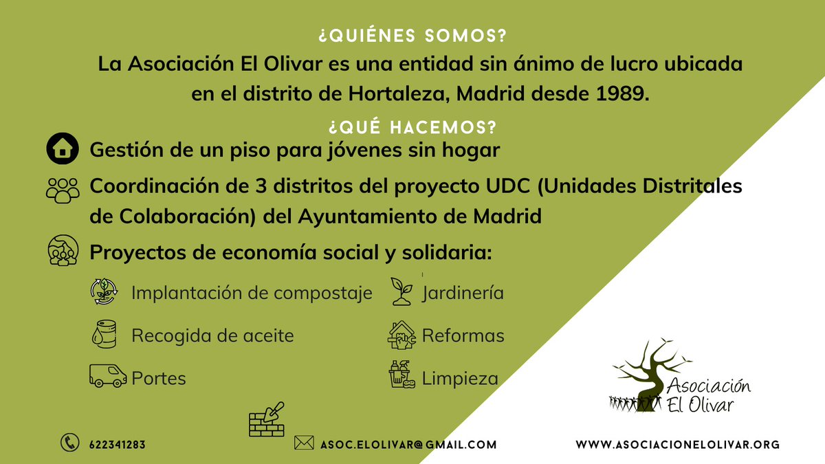 UdcChamartin's tweet photo. 🌱¿Quieres conocer más sobre lo que hace y los servicios que ofrece la @AsocElOlivar? Una entidad sin ánimo de lucro que gestiona las Unidades Distritales de Colaboración de los distritos @UDCHortaleza, @UDCCiudadLineal y @UdcChamartin
Aquí te dejamos más información📷 👇👇🏿 https://t.co/wUMFHpQF7Z