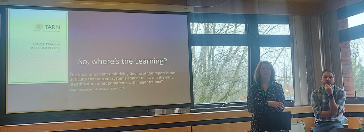 So proud to work with these friends and colleagues. Championing better care for older people with trauma at the #TraumaCareConference. Discussing cases, challenges, the G3T triage tool and multidisciplinary working @PHU_NHS @j_schrieber @bec