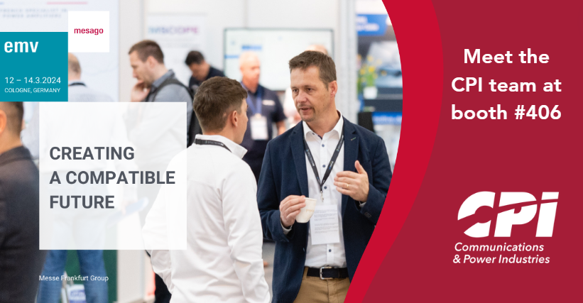 We’re live from EMV 2024! CPI is currently in Cologne, Germany, showcasing our electromagnetic compatibility solutions. Swing by Booth 406 to explore how CPI is helping shape the landscape of the industry. #CPII #EMV2024