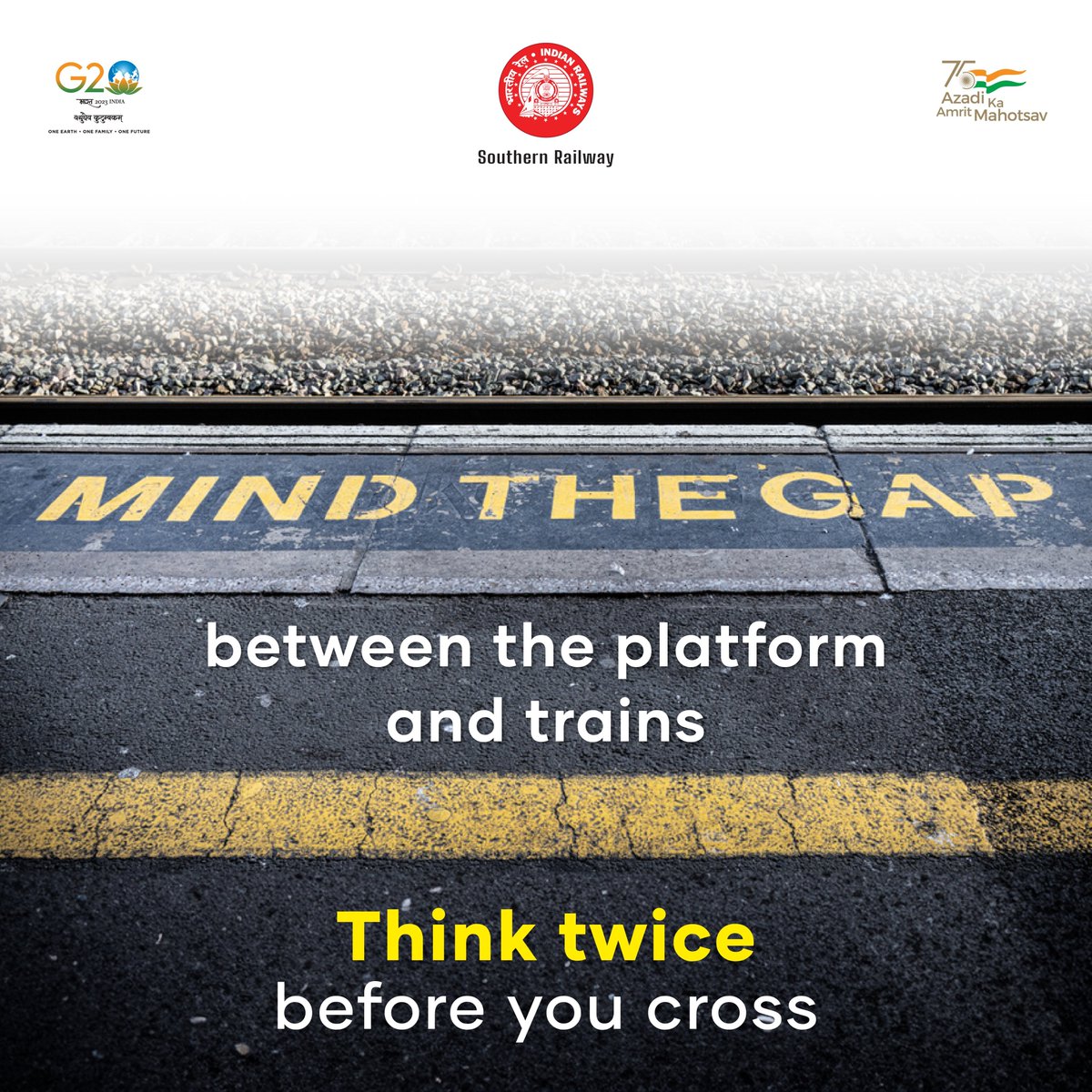 DrmChennai's tweet photo. Stay Safe, Stay Alert! ๐
When it comes to crossing the platform, always mind the gap.
Think twice, act wise, and ensure a secure commute for all. Your safety is our priority
#MindTheGap #SafetyFirst #PlatformAwareness https://t.co/VT6qPCEwnh