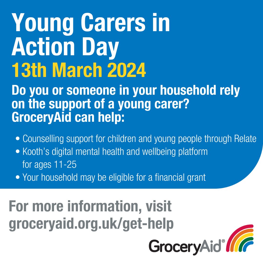If your child or dependent cares for an elderly, disabled or seriously ill person in your household, free and confidential support is available. To learn more, visit: ow.ly/RX7J50QQZsH #YoungCarersinAction #YoungCarer #GroceryAid