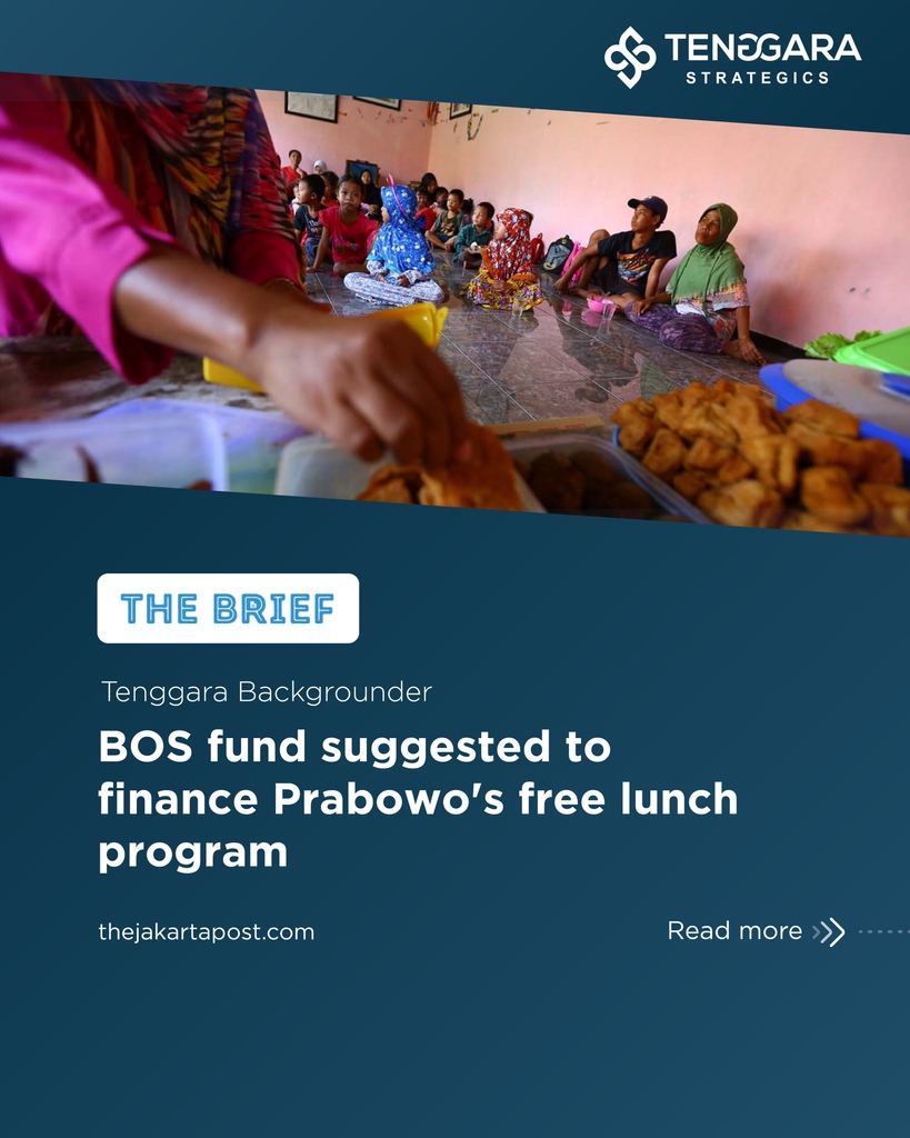 jakpost's tweet photo. Tenggara Backgrounder

BOS fund suggested to finance Prabowo's free lunch program

(Want to read more? Visit https://t.co/3cYOx2q5Kd)

#tenggarabackgrounder #thebrief #PrabowoSubianto #AirlanggaHartarto #BOS #FreeLunchProgram #MakanSiangGratis https://t.co/tAeMlxfPGA