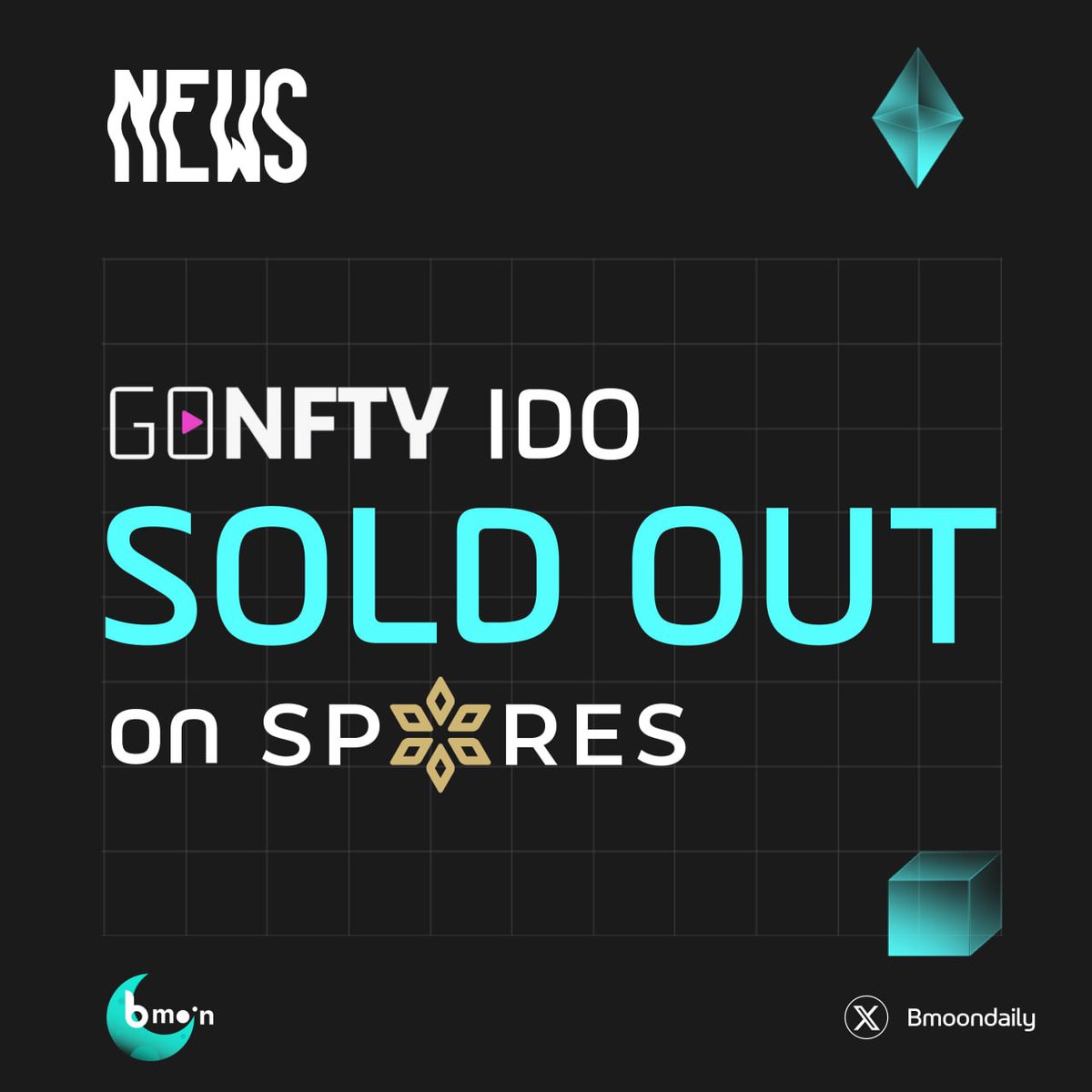 bmoonvc's tweet photo. GNFTY IDO SOLD OUT on @Spores_Network ๐ฅ ๐ฅ ๐ฅ
๐ฎ GoNFTY, a web3 gaming platform empowering gamers and creators, has SOLD OUT in record time!
๐ Congratulations to Spores & GNFTY team ๐ฅ
#GoNFTY #GNFTY #Web3 #SoldOut https://t.co/Aji3xdFhKW