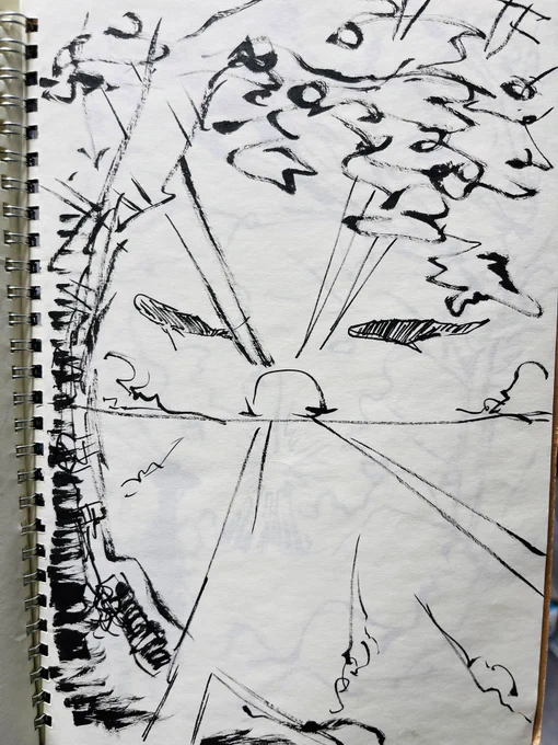 映画観ながら(内容は関係ない)無意識に描いたラフ

これを見るとそう、なんか、描きたいものは決まっているんだよな 