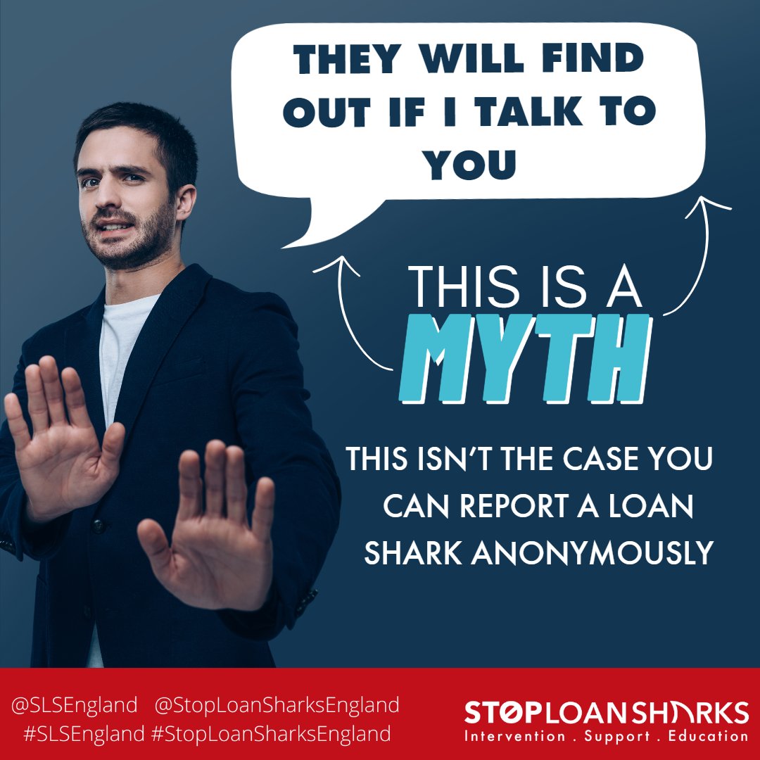 Myth buster! A common misconception when reporting a loan shark is that they will find out you've talked. This is a myth, we have an anonymous and confidential hotline you can call to report visit stoploasharks.co.uk for more information #SLSEngland#StopLoanSharksEngland
