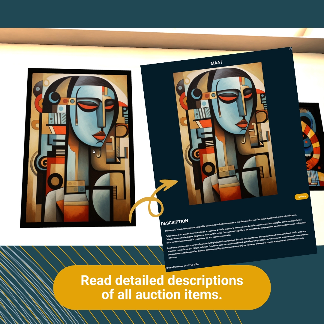 Taste the future of art auctions with Metagellan's 3D galleries! 🎨 

Transform viewing into an immersive experience. Explore art in first-person detail, enhancing appreciation and value. 🏺🌟

 Elevate your auctions. It's not just viewing, it's experiencing. 

#ArtAuctions #3D