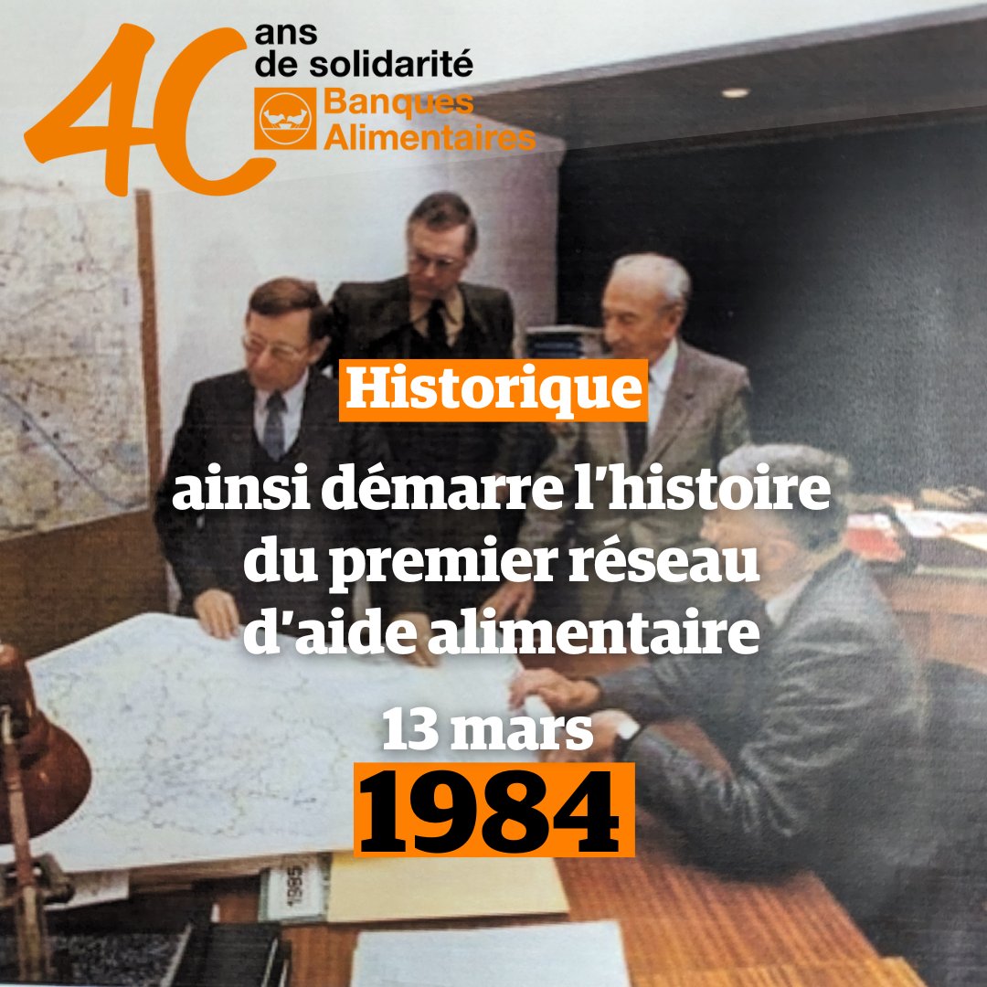 #40ansBA  En réponse à la tribune de soeur Cécile Bigo dans La Croix qui, en 1984, dénonce le scandale de la pauvreté qui coexiste avec le gaspillage alimentaire, Bernard Dandrel  fonde les Banques Alimentaires avec 5 autres associations.    #Précarité #AideAlimentaire