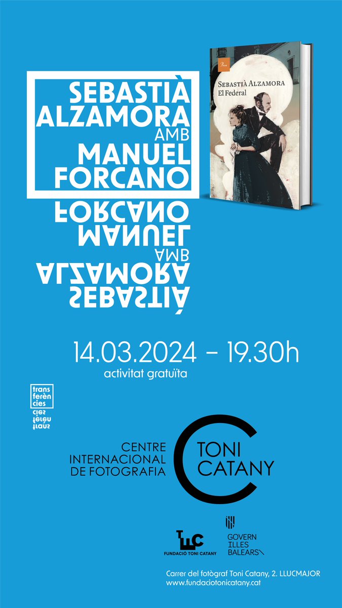 FTCatany's tweet photo. Recordau que demà dijous al Centre Internacional de Fotografia Toni Catany hi tenim la presentació de #ElFederal de @sebastialzamora , amb una conversa entre Manuel Forcano i l'autor
@Ed_proa https://t.co/oH4LfgwvRU