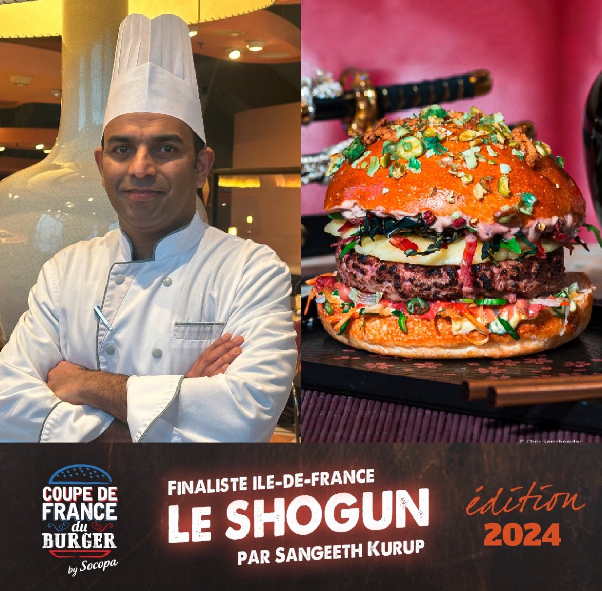 RÉSULTATS ÎLE-DE-FRANCE 2024

🥇 Anthony Pautrat avec le Ruminez-moi 
🥈 Alex Vallim avec le Gaucho Burger
🥉 Sangeeth Kurup avec le Shogun 

Bravo ! Rendez-vous à 16h30 pour la finale nationale.
Votez pour le coup de cœur du public jusqu’à 16h ici : bit.ly/coupdecoeur-20…